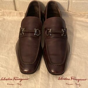 Salvatore Ferragamo Brown Leather Loafers, Men's